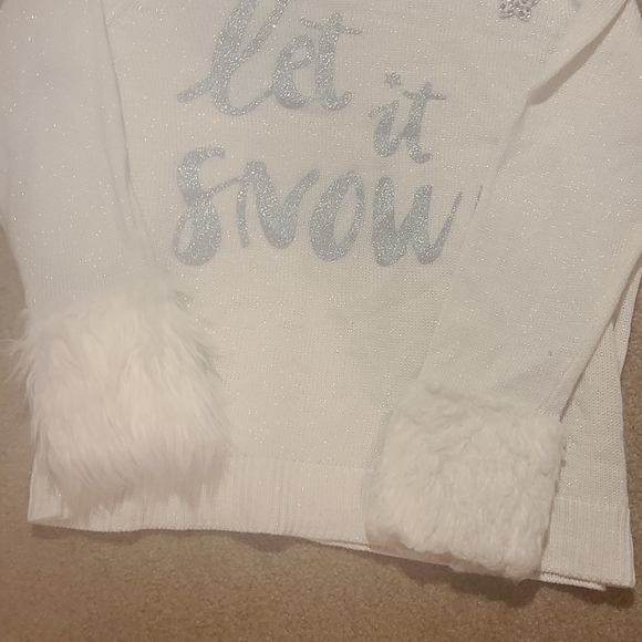 "Holiday Time" Cute Faux Fur"Let It Snow" Embellished Sweater Size xl - Picture 5 of 9